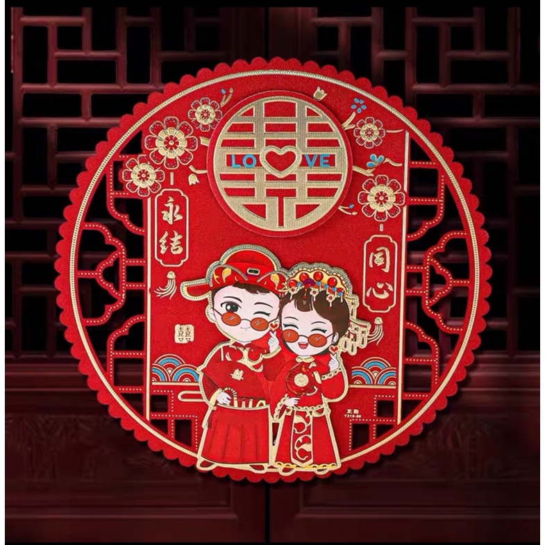 SONG HỶ TRANG TRÍ ĐÁM CƯỚI CHẤT LIỆU GIẤY KIM TUYẾN SANG ĐẸP