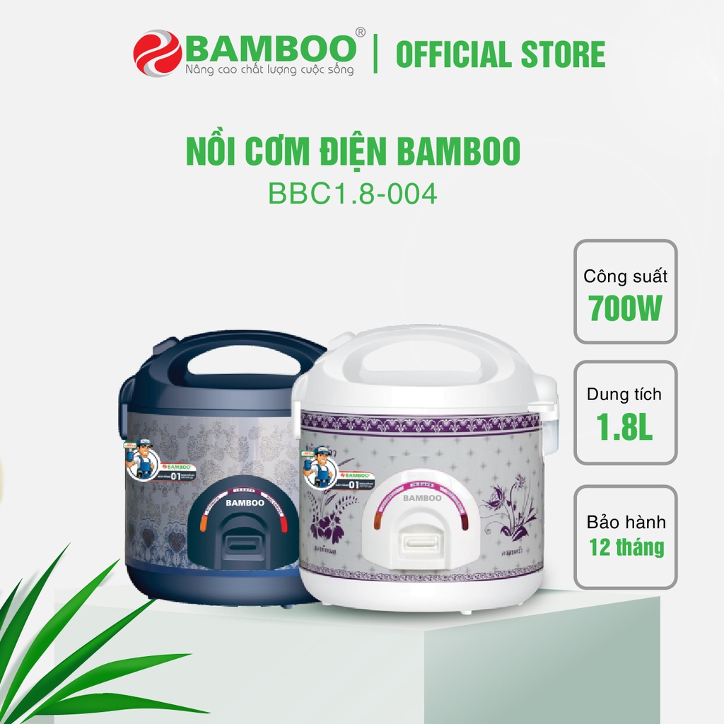 [Mã BMBAU50 giảm 10% đơn 99k] Nồi cơm điện Bamboo 1.8 lít BBC1.8_004