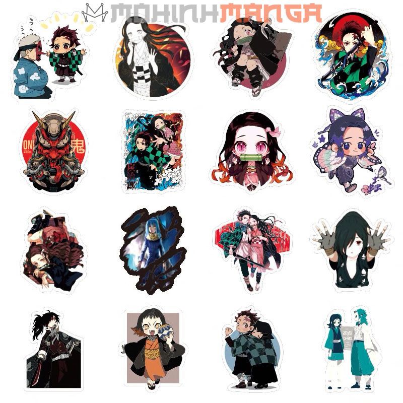 Bộ sticker Kimetsu No Yaiba (miếng dán decal Thanh gươm diệt quỷ) chống nước hình dán Tanjiro Nezuko Zenitsu Inosuke