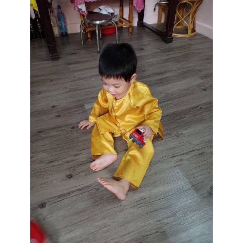 Bộ quần áo bà ba cho bé trai bé gái  chất lụa siêu mát