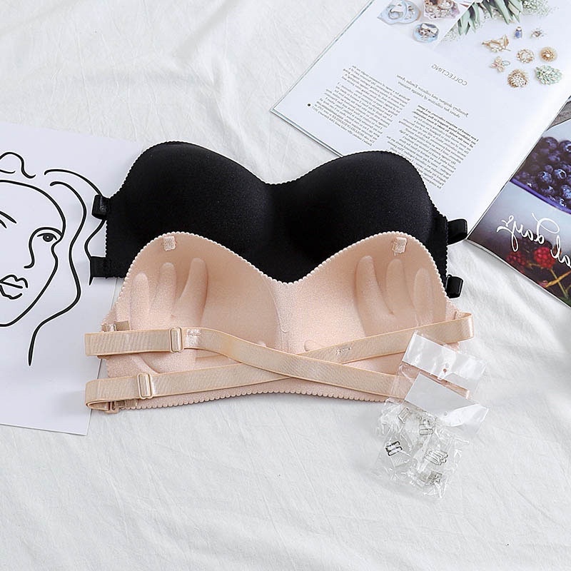 [Tặng Dây Vai Trong] Áo Bra Đúc Su Không Gọng Đệm Bàn Tay 811