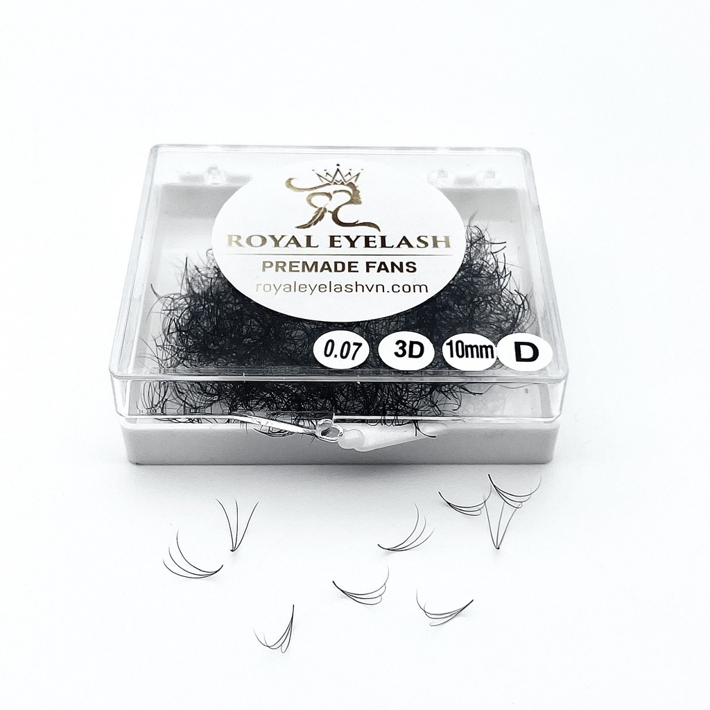 Mi Fans Sẵn 3D ROYAL EYELASH Lông Chồn Cao Cấp / 500 - 1000 fans / C,CC,D / 0.07