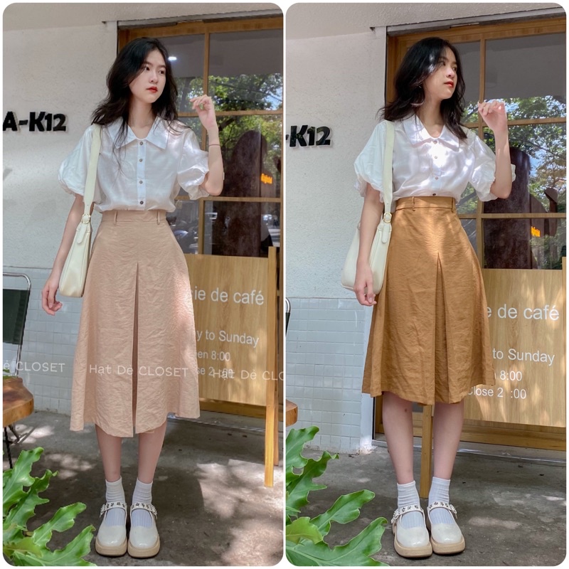 Set váy ĐŨI + áo MÂY TRẮNG phong cách nữ tính 💞