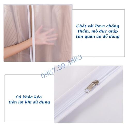 Túi bọc quần áo treo tủ chống bụi có khóa chống thấm nước - sắp xếp tủ quần áo