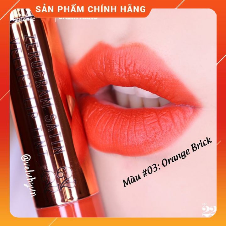 [ 2021] Son Kem Lì Chosungah 22 Zerogram Satin Velvet Lip Tint