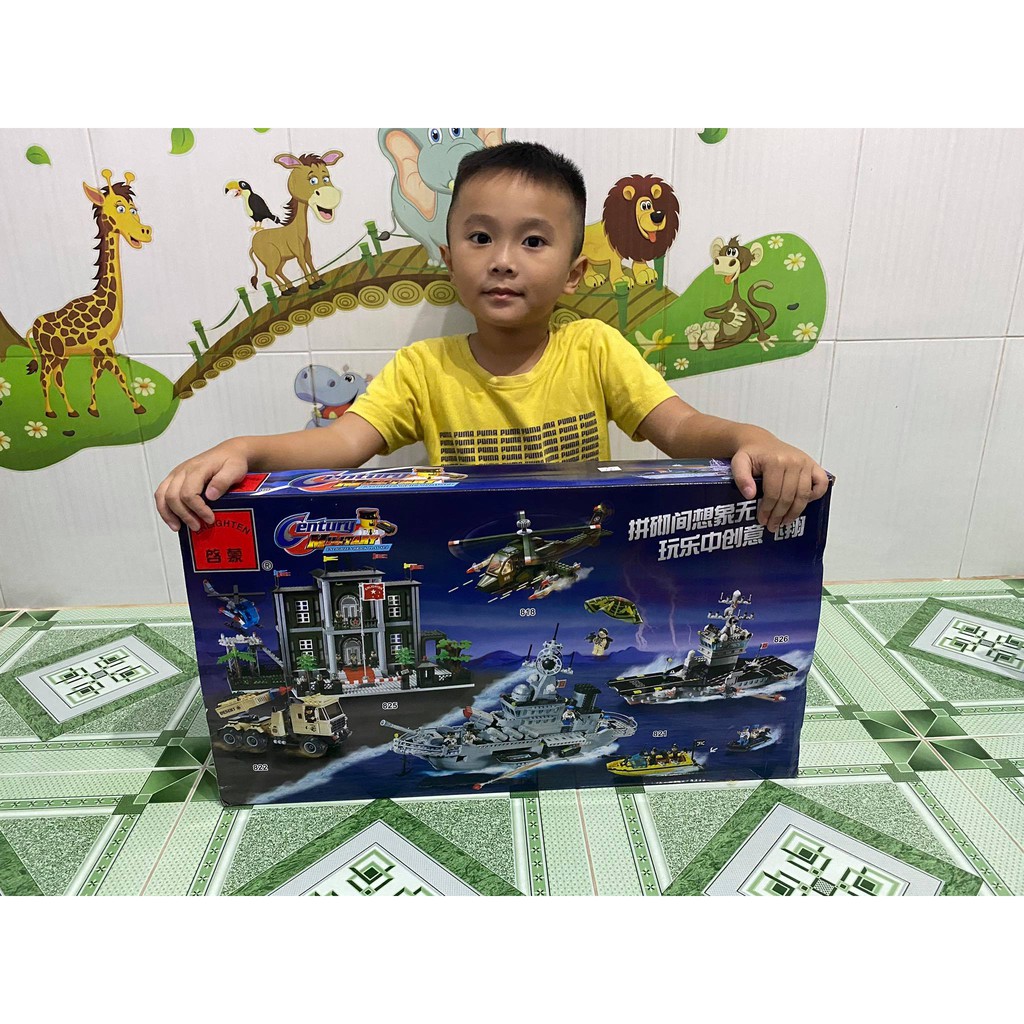 Lego- Tàu Chiến Hạm Sân Bay CENTURY MILITARY 1000 Mảnh Ghép