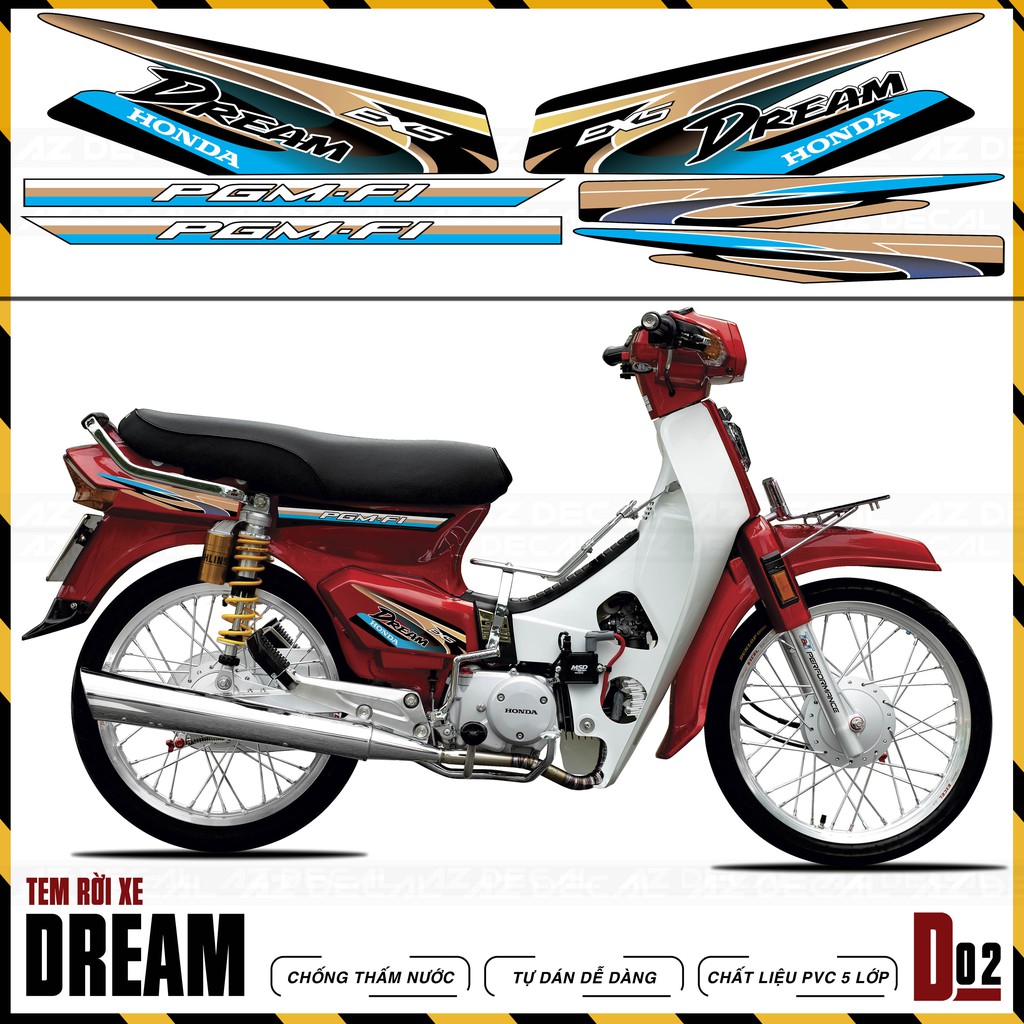 Tem Dream Việt & Thái Mẫu EXS Chế D2 - Tem Rời Dán Dream Nhiều Màu Chống Nước, Bền Màu, Decal Chế Đa Dạng Mẫu Cho Xe