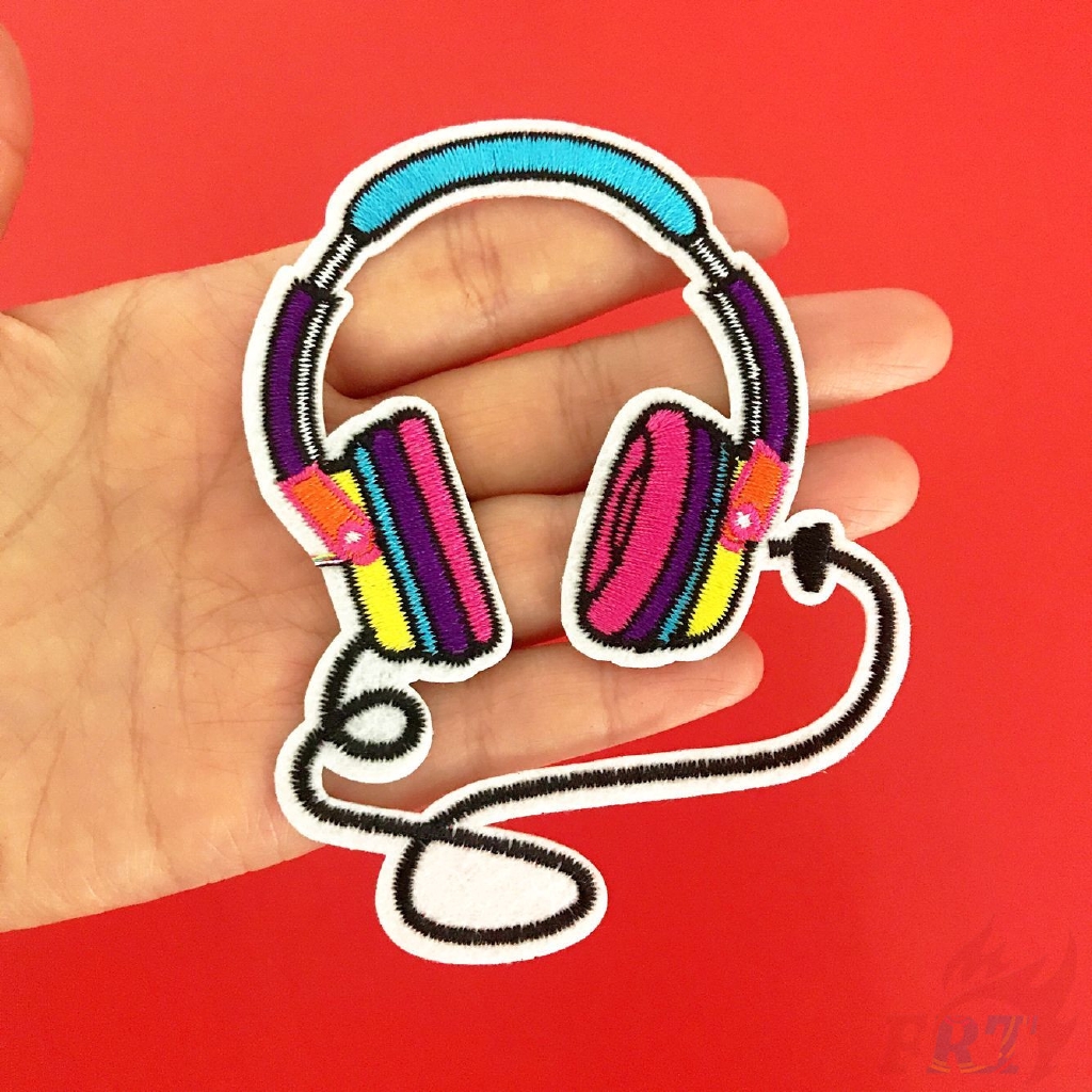 Hình dán vải ủi khâu hình xe đạp/ xe máy/ tai nghe/ điện thoại đa dạng