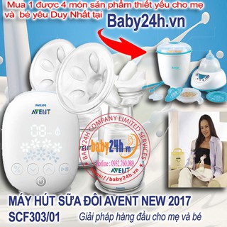Máy hút sữa Avent đôi SCF303/01 New 2017 - Giải pháp hút sữa cho mẹ văn phòng.