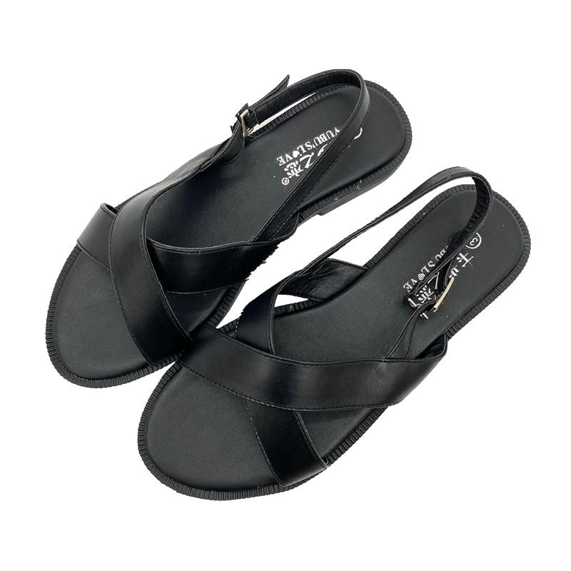 Giày sandal nữ mã BBS15 trẻ trung, phong cách đơn giản có 2 màu kem và đen