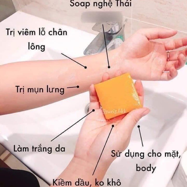 Xà Phòng Cam Nghệ GALONG SOAP Trắng Da Hỗ Trợ Giảm Mụn