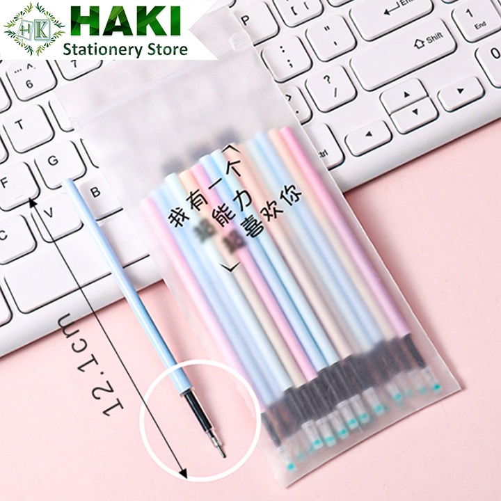Ruột bút bi bấm HAKI mực đen túi 20 ngòi bút 0.5mm tiện dụng đồ dùng văn phòng phẩm