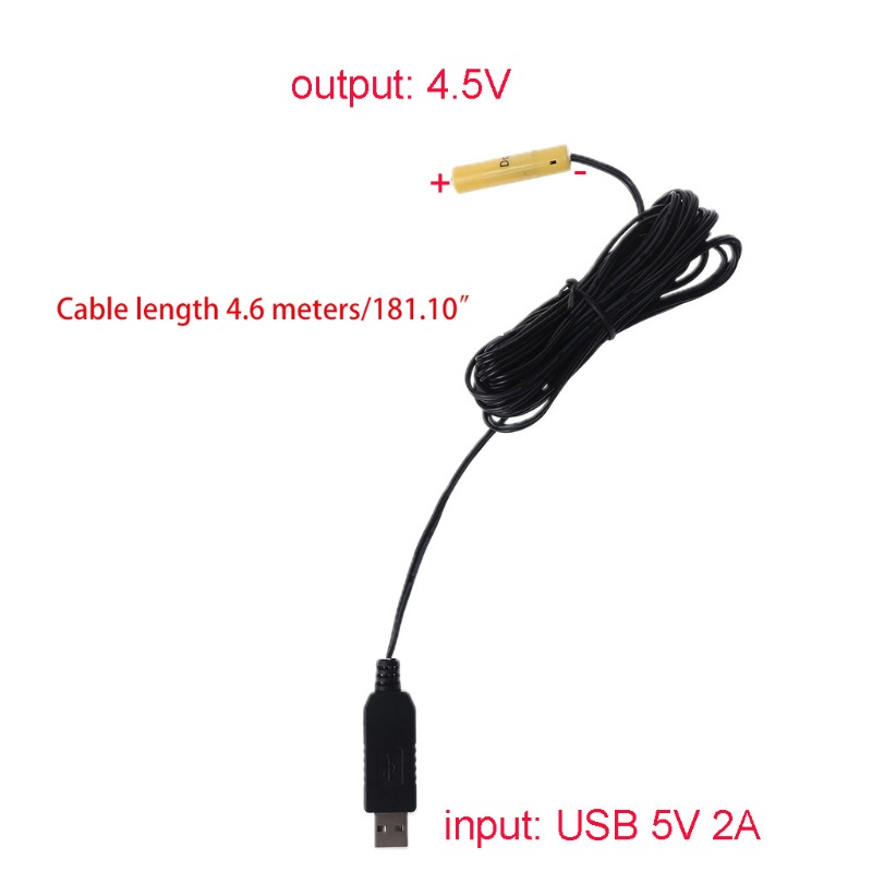 Dây Cáp Nguồn 4 6M Chuyển Đổi USB Sang 4 5V Cho Pin AAA 3x AAA 1 5V