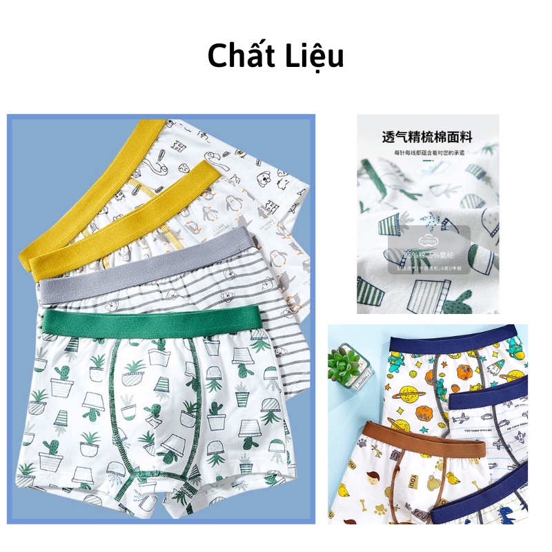 Quần lót bé trai dáng đùi chất cotton cao cấp họa tiết hoạt hình từ 9-43kg Xiaomimi L2.002.KLXL