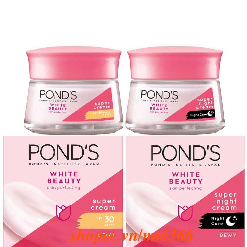 Bộ Kem Dưỡng Da 30gx2 Ngày và Đêm Làm Trắng Hồng Rạng Rỡ Ponds White Beauty.