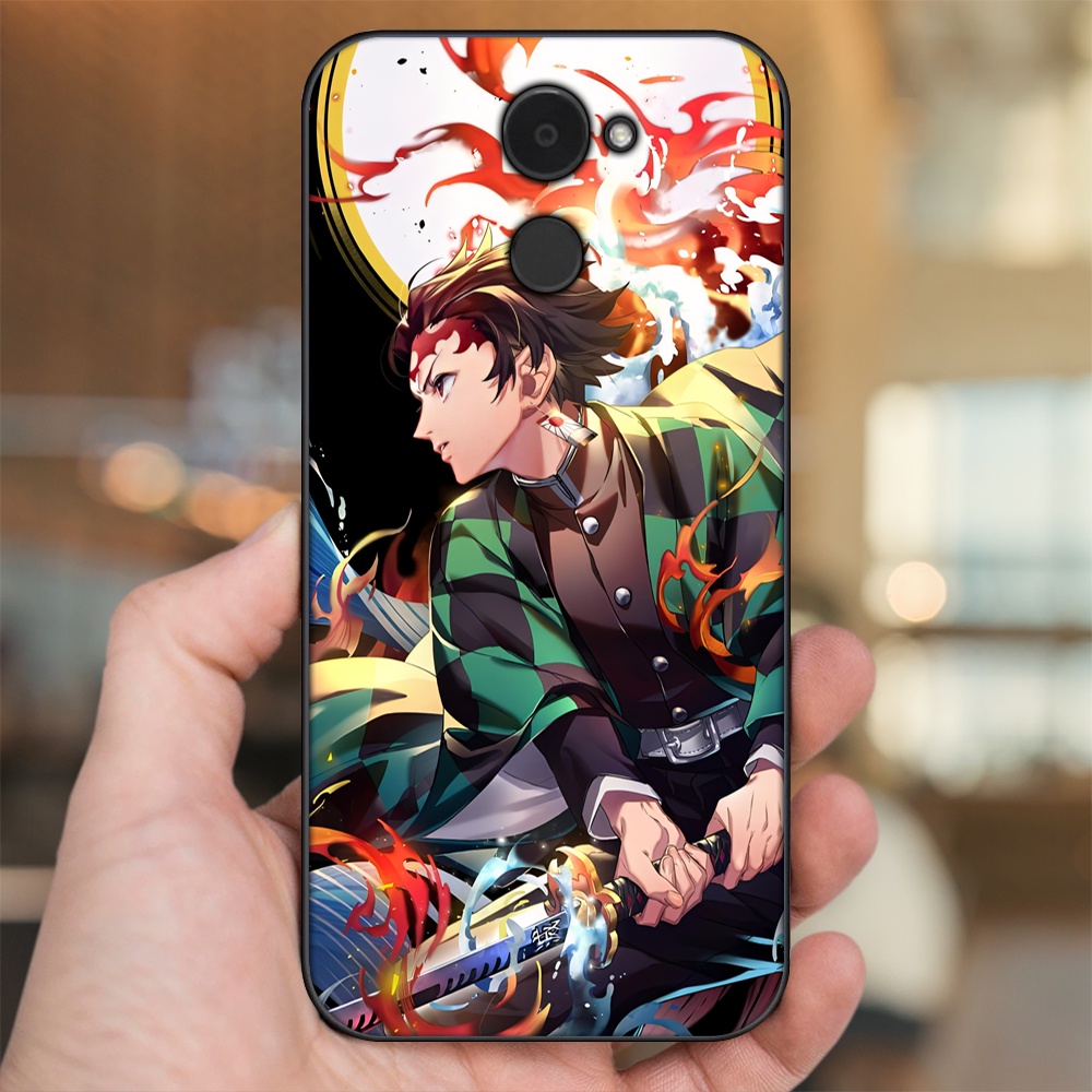 Ốp lưng Huawei Y7 Prime viền đen in hình Tanjiro Kimetsu No Yaiba