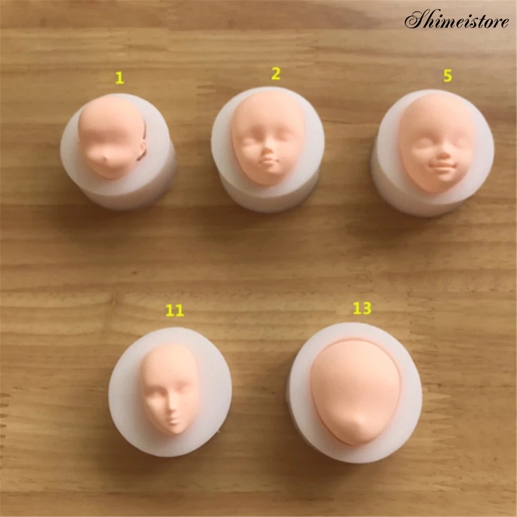 Khuôn Silicone Làm Bánh / Sô Cô La Hình Đầu Búp Bê DIY 5