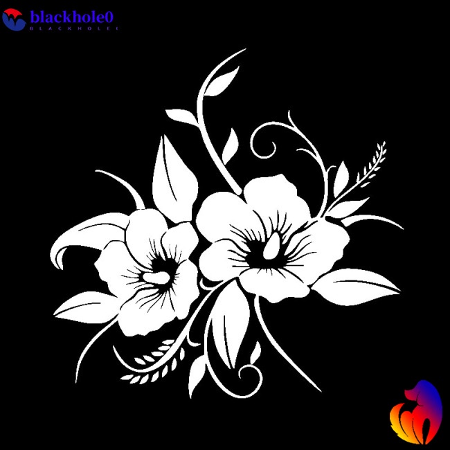 Miếng dán phản quang hình hoa trang trí xe hơi