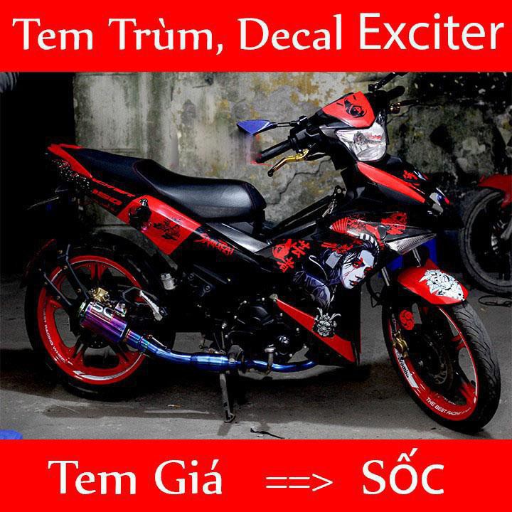 Tem trùm ♦FREESHIP♦ exciter 150 samurai đỏ đen độc lạ, độ team xe ex dán đời 2015-2020