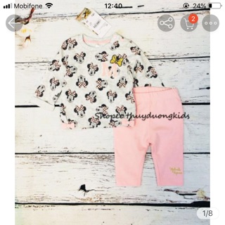 Size 56 bộ nỉ minnie dư xịn c&a disney cho bé gái