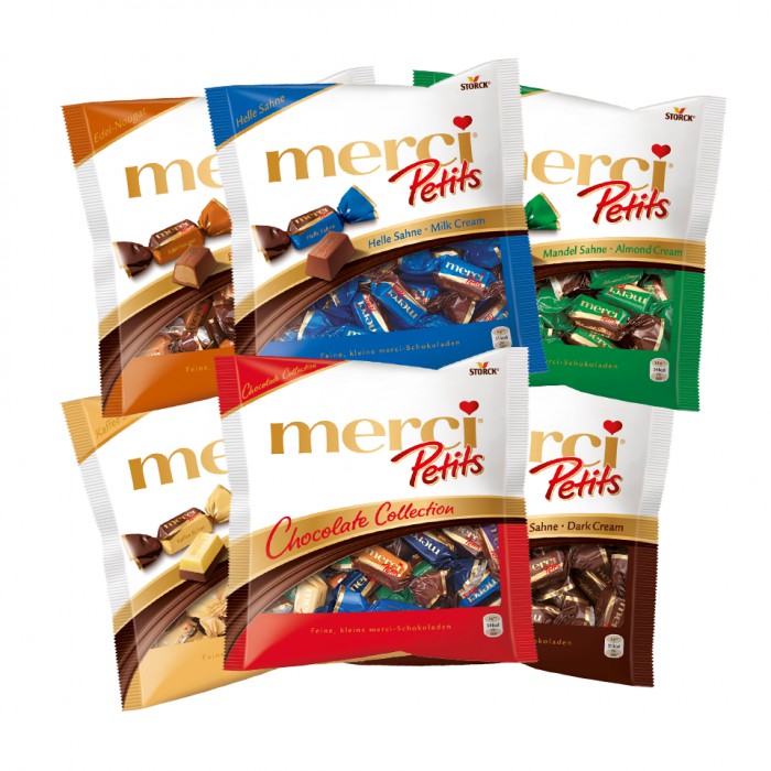 Chocolate Merci Petits Crunch Collection 125gr (5loại)