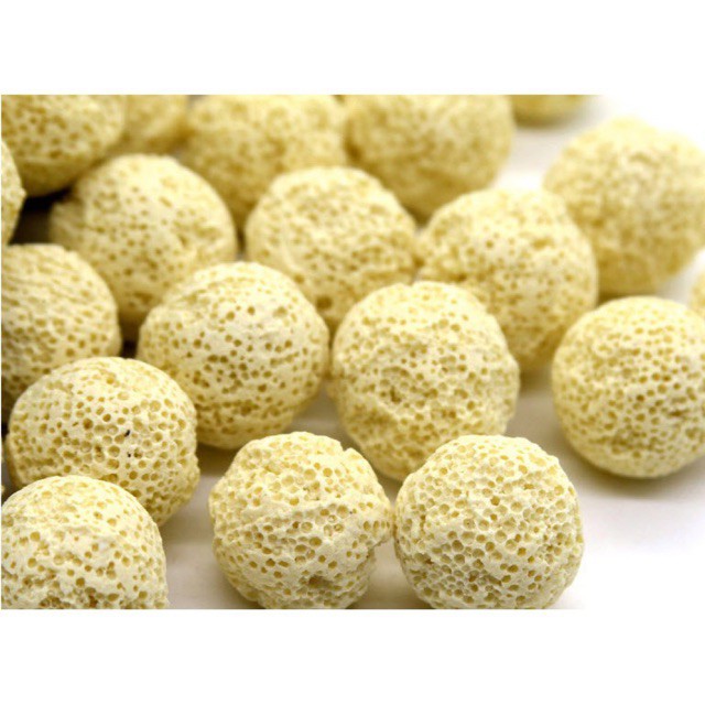 Vật liệu lọc cao cấp dành cho hồ Koi. Sứ bi vàng loại bỏ chất độc hại đóng túi 2kg