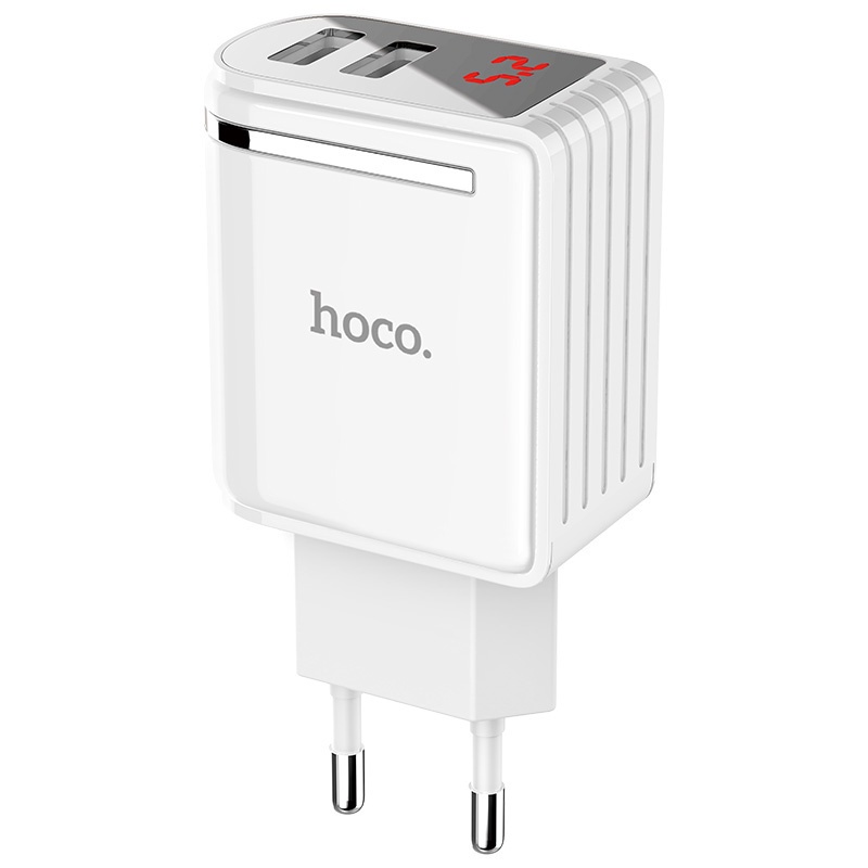Cốc sạc nhanh HOCO. C39A 5V2.4A 2 cổng USB có màn hình LED cho điện thoại thông minh