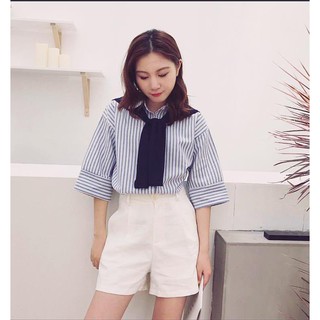 SET MẸ & BÉ - Áo sơ mi kẻ sọc thuỷ thủ