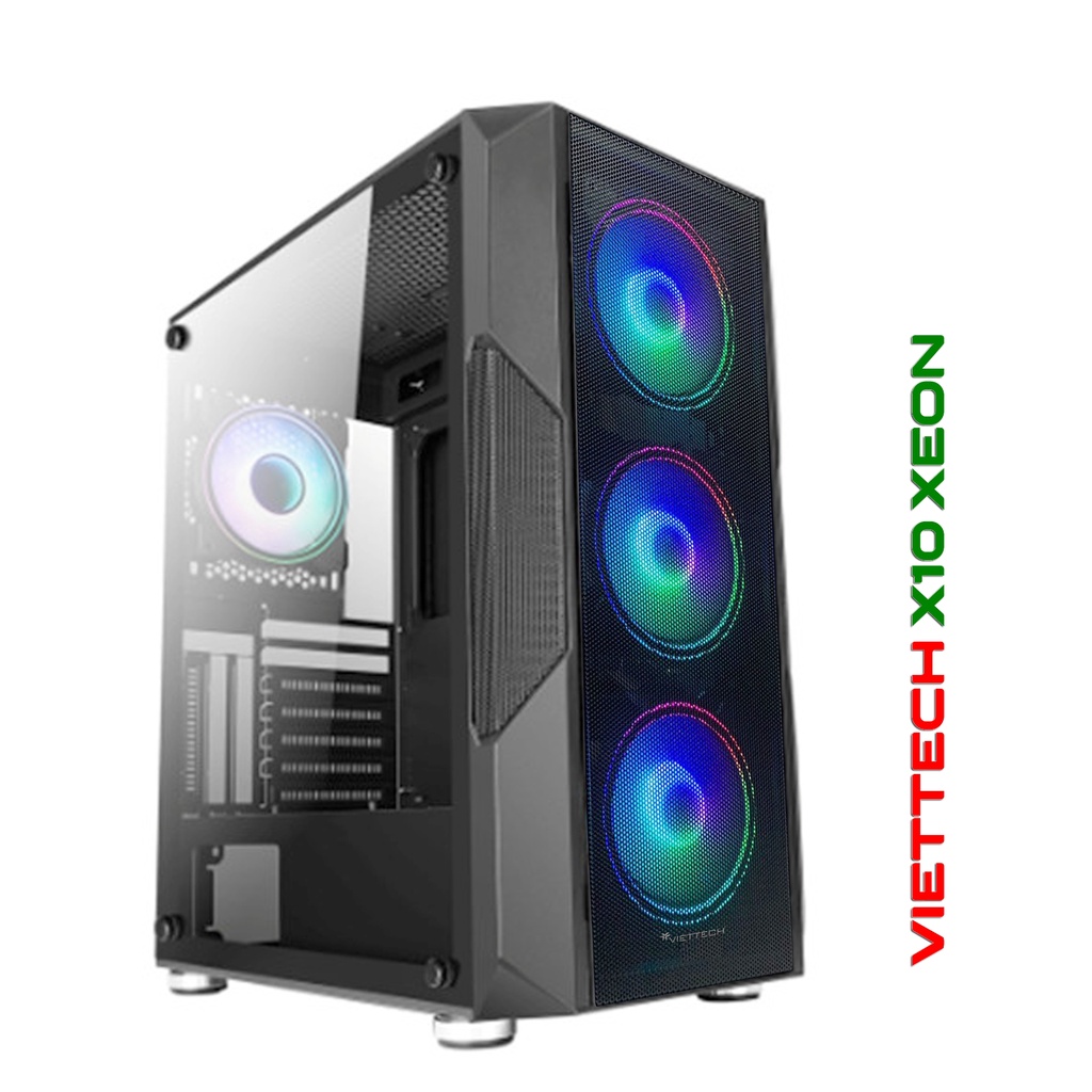 Vỏ case máy tính/ Vỏ máy tính VIETTECH X10 Xeon lắp Main E-ATX 2 CPU