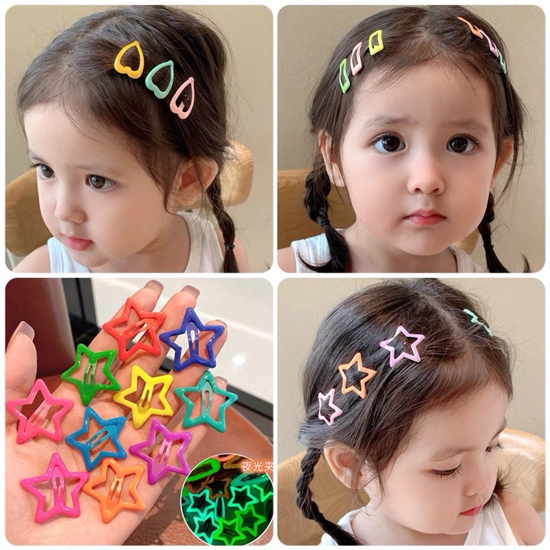 Túi 10 Kẹp Tóc  Nhiều  Mẫu Nhiều Màu Kẹp Dễ Thương Cho Bé Gái