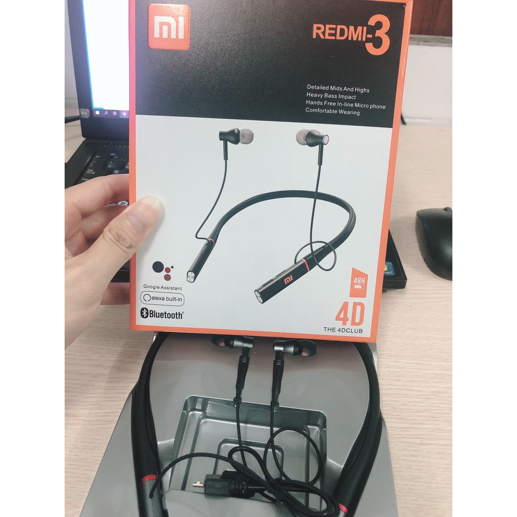 Tai nghe Bluetooth Xiaomi RedMi-3 chính hãng, thể thao, chạy bộ năng động, chất âm bass cực đã, sang trọng- bảo hành 12 | BigBuy360 - bigbuy360.vn