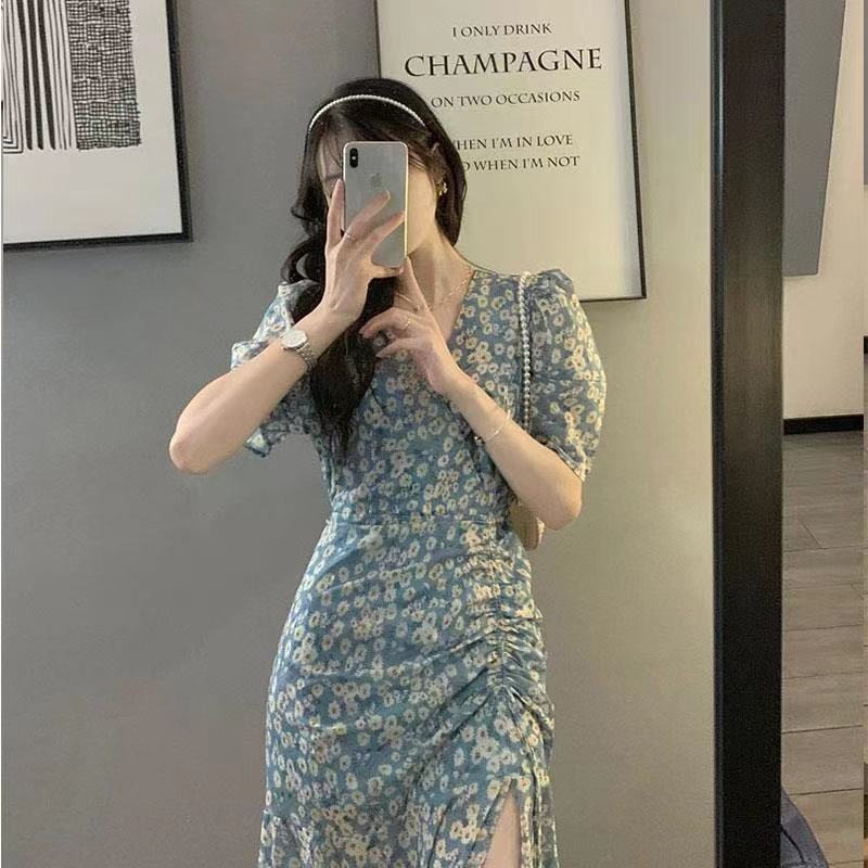 Đầm hoa ZHELIHANGFEI xẻ tà gợi cảm dành cho nữ