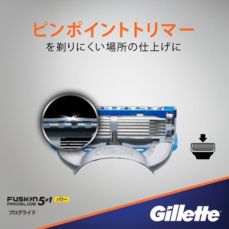 Gillette lưỡi dao thay thế Gillette Fusion 5 + 1 Proglide Power Nhật Bản (hộp 08 lưỡi)