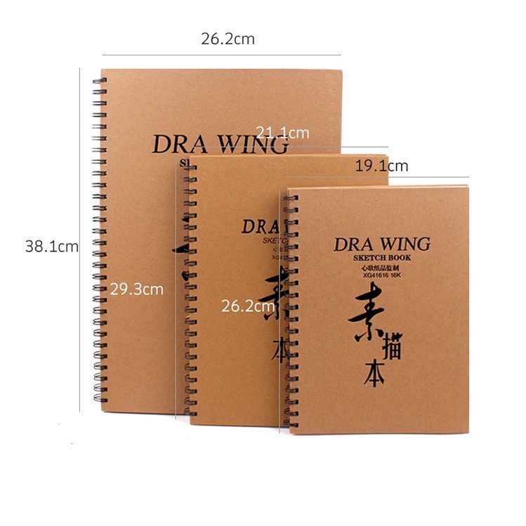 [CHANGART] Sổ Ký Họa Drawing Sketchbook 160gsm A4 lỡ, A3 lỡ 32 tờ có lò xo