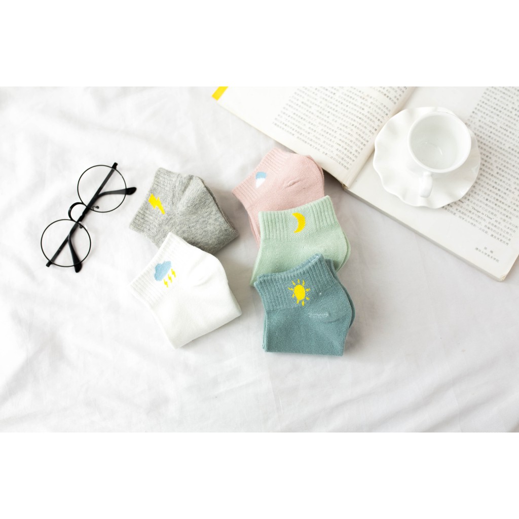 Tất pastel đám mây thời tiết cute