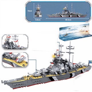 Bộ 548 Khối Lắp Ráp Mô Hình Tàu Chiến Cho Bé KMS Bismarck Wana C0138