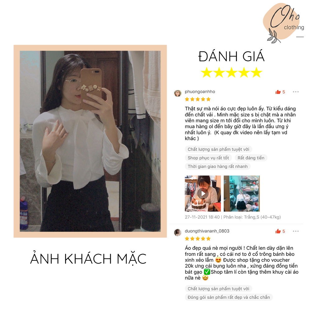 Áo Len Tăm Dài Tay Nơ Cổ Thu Đông, Áo Thun Nữ Dáng Ôm Co Giãn Tiểu Thư OHO CLOTHING
