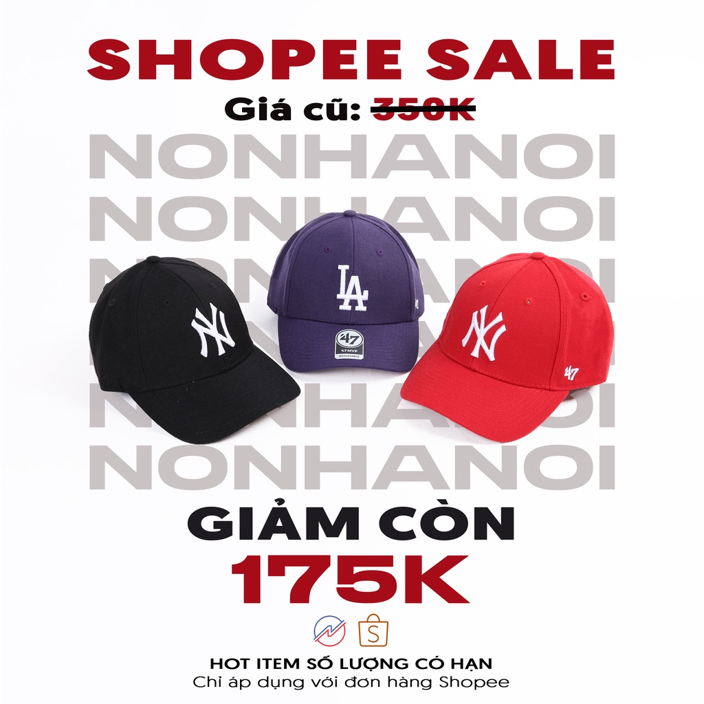 Mũ nón lưỡi trai form tròn 47 Brand - MLB phong cách basic vải kaki nhiều màu năng động