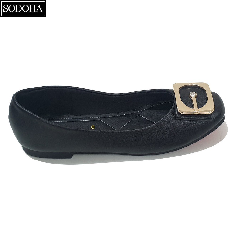 Giày đế bệt nữ thời trang SODOHA đính khuy đế mềm - MV511