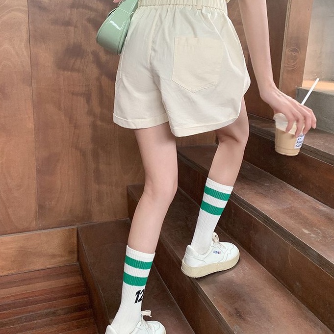 Tất Vớ cotton thể thao nam nữ cổ cao Klein xanh 123