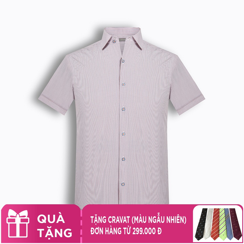 Áo sơ mi nam tay ngắn họa tiết kẻ caro cao cấp Hàn Quốc The Shirts Studio TD45F2315OR