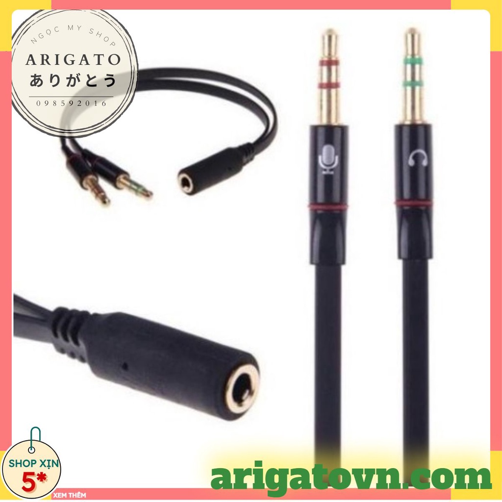 Dây chia loa mic 1 ra 2----dây gộp loa mic tai nghe 2 vào 1 jack 3.5mm dây đẹp tín hiệu tốt ARIGATOVN[HN]
