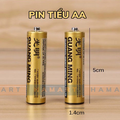 VỈ 4 VIÊN Pin Tiểu AA GUANG MING Pin 2A Đồng Hồ Treo Tường Hàng Nội Địa Chất Lượng Cao