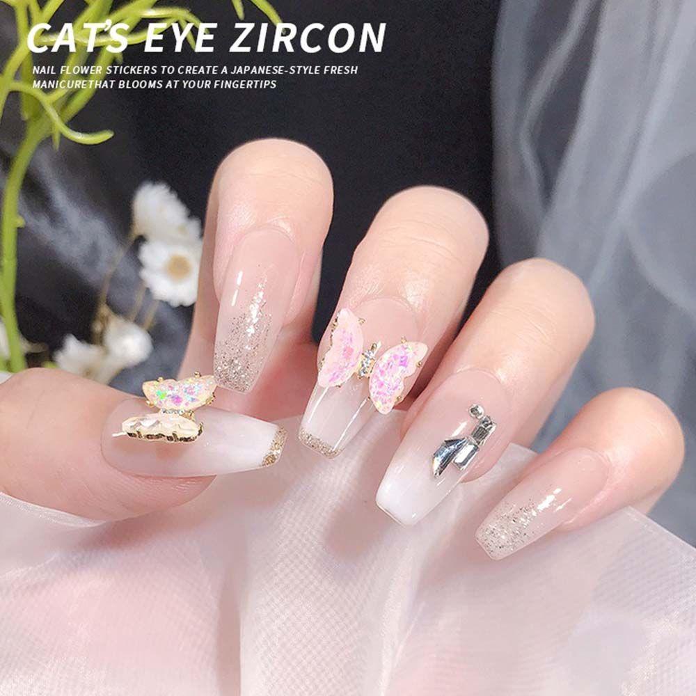 Phụ Kiện Trang Trí Móng Tay Hình Bướm Xinh Xắn|Phụ Kiện Trang Trí Móng Tay Nghệ Thuật Màu Aurora Dễ Thương|Phụ Kiện Trang Trí Móng Tay Nghệ Thuật