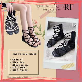 Giày sandal cổ cao dây đan chéo khóa kéo sau sd-0302