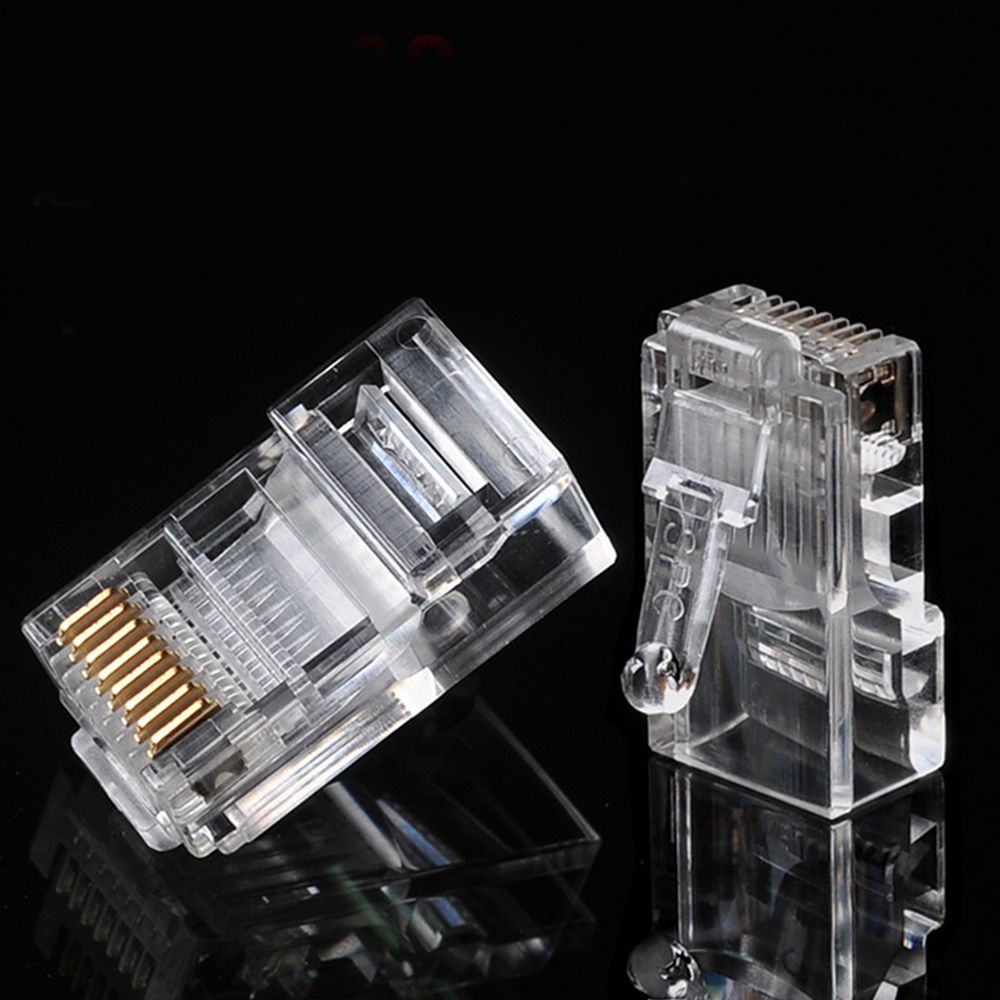 100 giắc cắm điện kết nối mạng loại RJ45 cho dây cáp Cat5 Cat5e Cat6