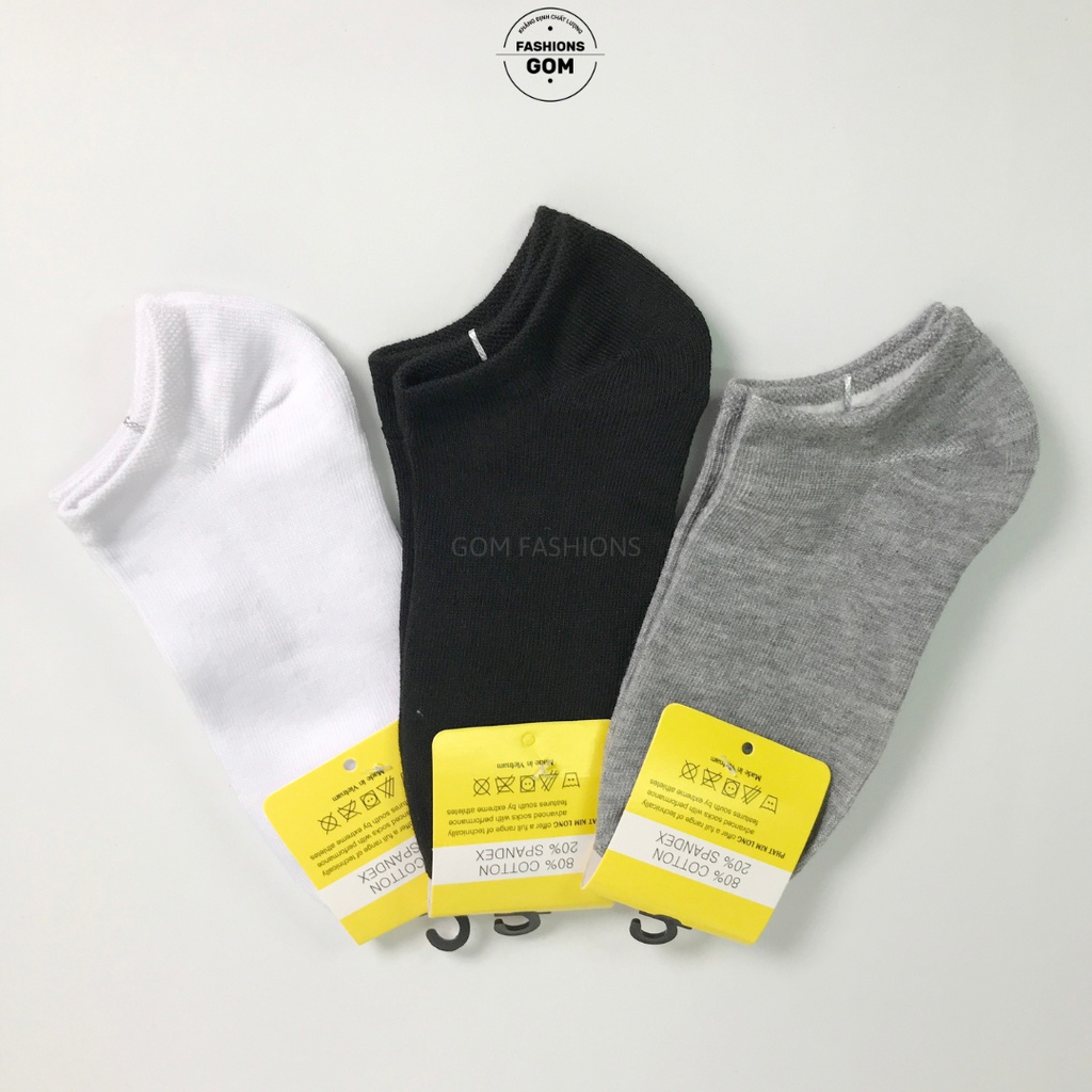 Tất Trơn Cổ Ngắn Nam Nữ, Vớ Trơn Unisex Cổ Thấp Cotton Chuẩn Xuất Nhật