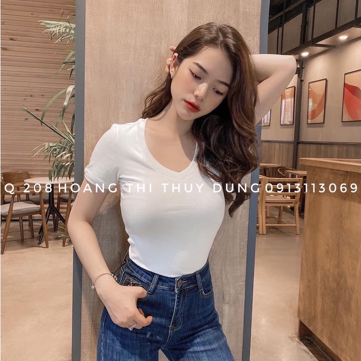 Áo body cổ tim chất bozip siêu co dãn 3 màu xinh vanmiushop