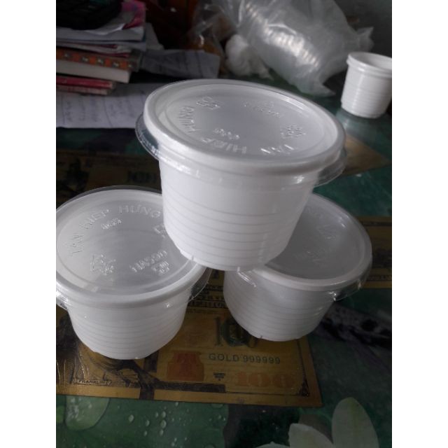 Ly nhựa trắng sữa 100ml 1 cây 50 cái làm rau câu, sữa chua.