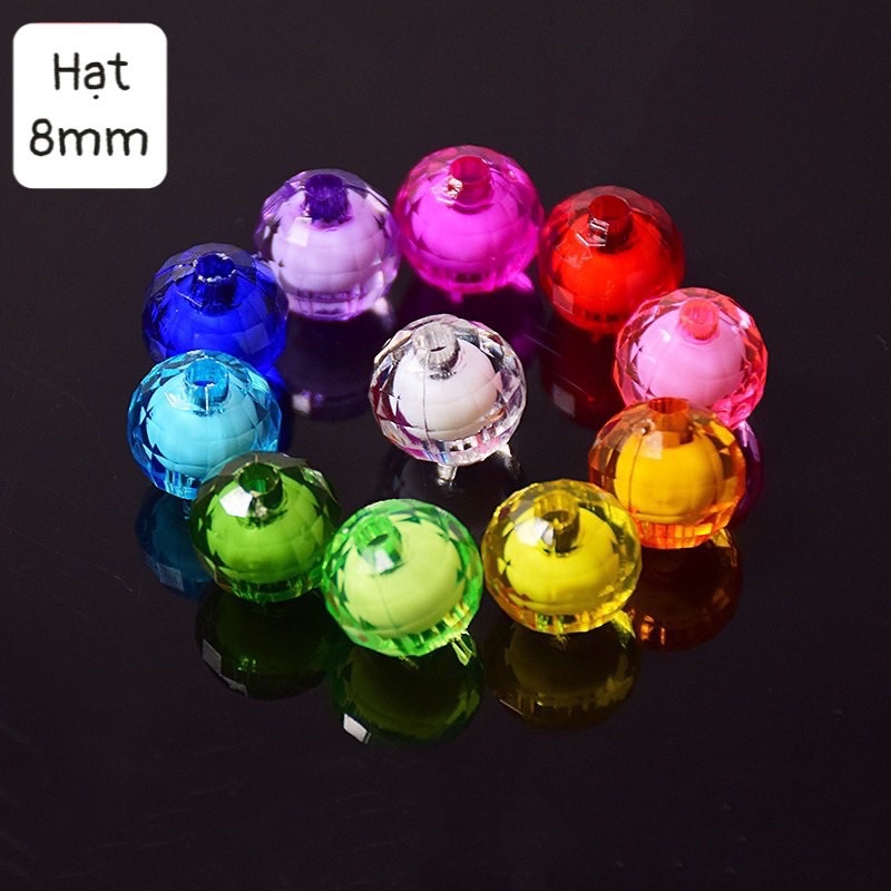 Hạt cườm acrylic 8mm/8ly,hạt làm nhuỵ hoa, rèm,làm hoa trang trí các loại